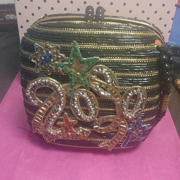 Handbags - Vintage Custom clutch purse all hand beaded